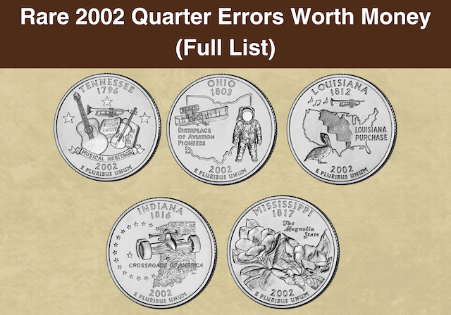 2002 State Quarter obverse showing Washington portrait and mint mark close-up
